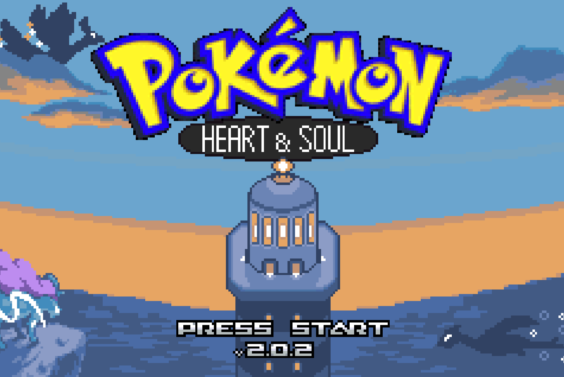 Pokémon Heart & Soul v2.0.2 title screen — the base ROM this mod patches